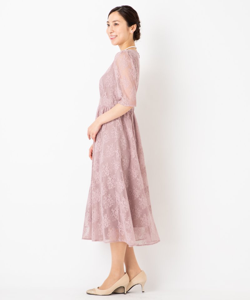Aimer エメ フラワーブーケレースドレス ピンク系 | 結婚式パーティー