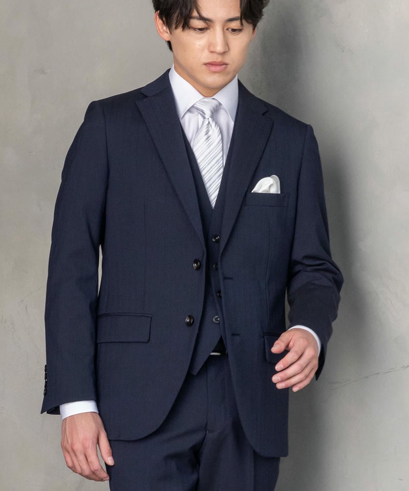 美品　裏地ペイズリー　スーツセレクト　3ピース　スーツ　紺　メンズ　AB7　XL スーツ｜スリーピース(ベスト付)｜SUIT SELECT | スーツセレクト公式通販