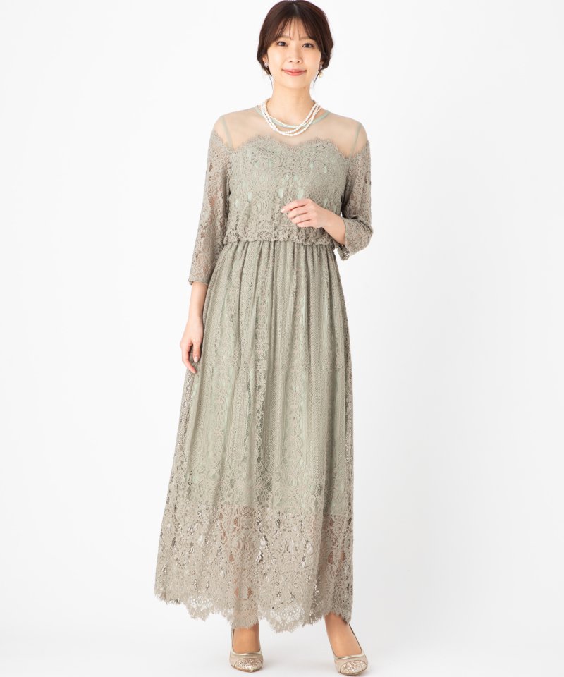 ADAM ET ROPE' アダムエロぺ チュールパネルレースドレス その他 x