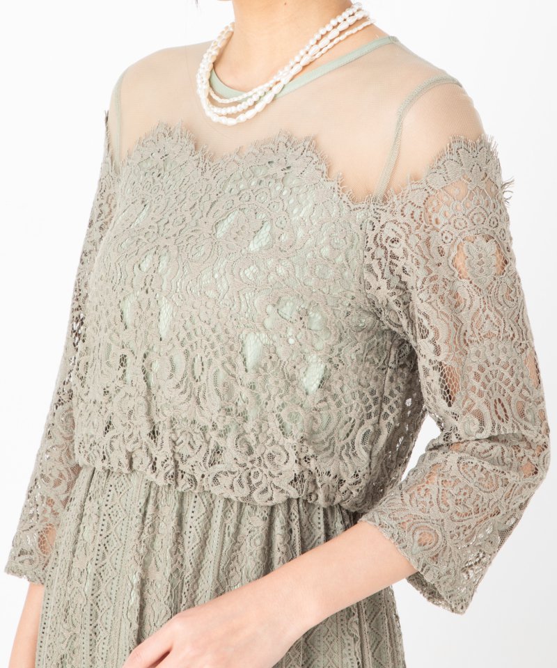 ADAM ET ROPE' アダムエロぺ チュールパネルレースドレス その他 x