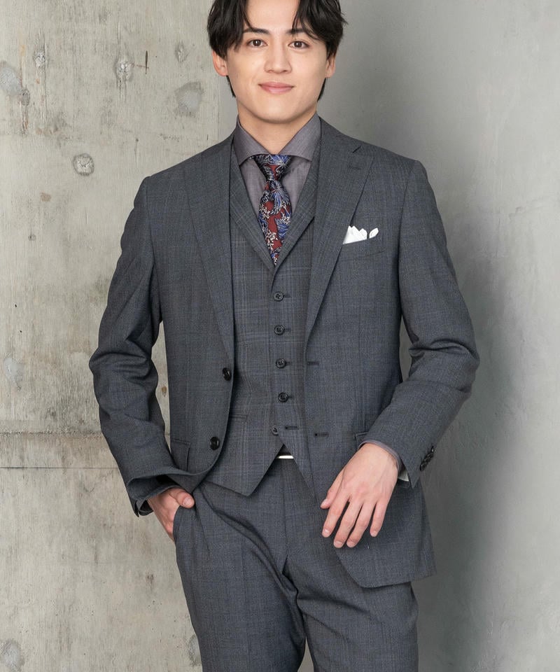 PAUL SMITH ダークグレー スーツ Mサイズ ベスト付き P.S.FA 衿付きセパレートベスト・スリーピーススーツ グレー系 | 結婚