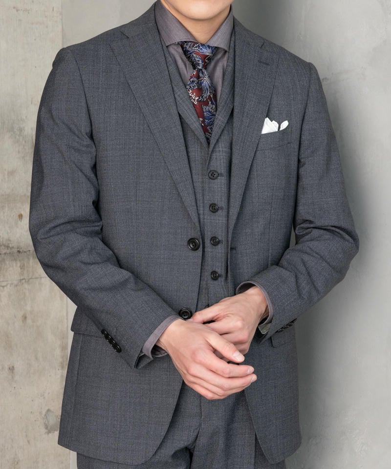 P.S.FA 衿付きセパレートベスト・スリーピーススーツ グレー系 | 結婚
