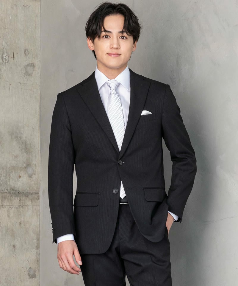 P.S.FA 【6点セット】光沢シャドーストライプ2ピーススーツセット