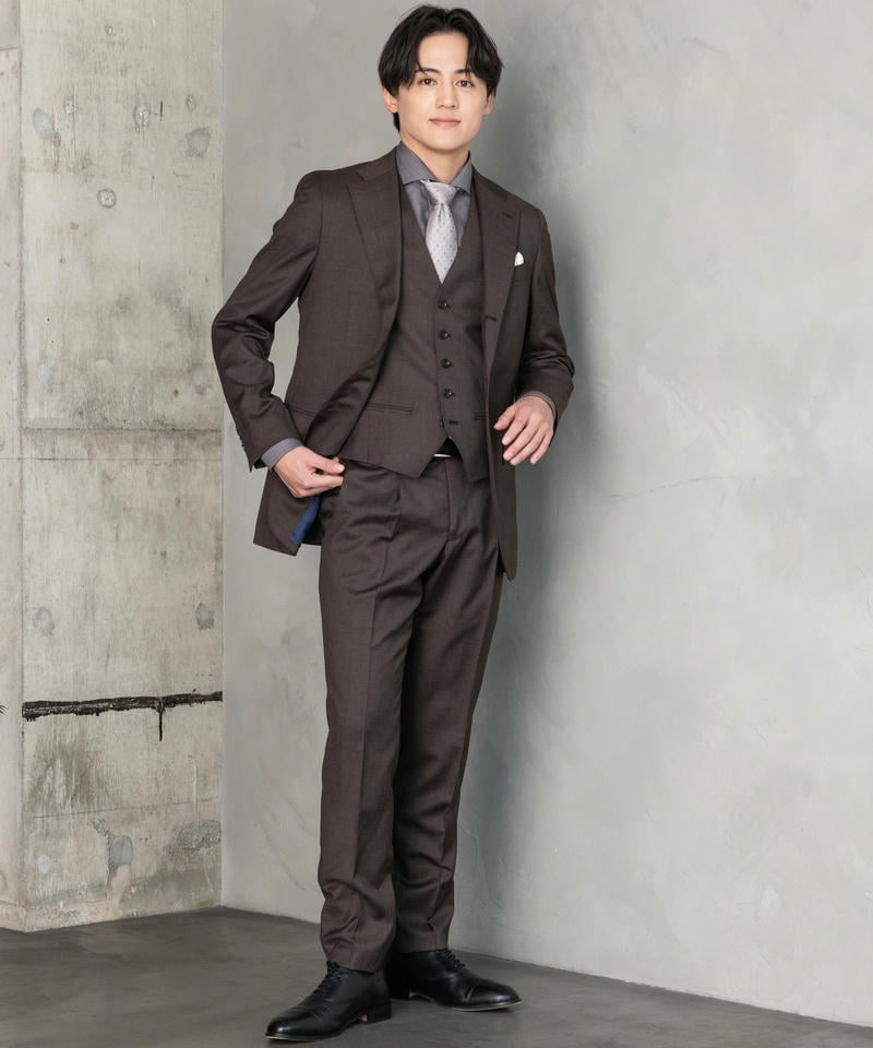 P.S.FA 【REDA】TRANS CONTINENTS・ウールスリーピーススーツ ブラウン