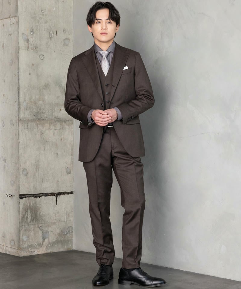 P.S.FA 【REDA】TRANS CONTINENTS・ウールスリーピーススーツ ブラウン