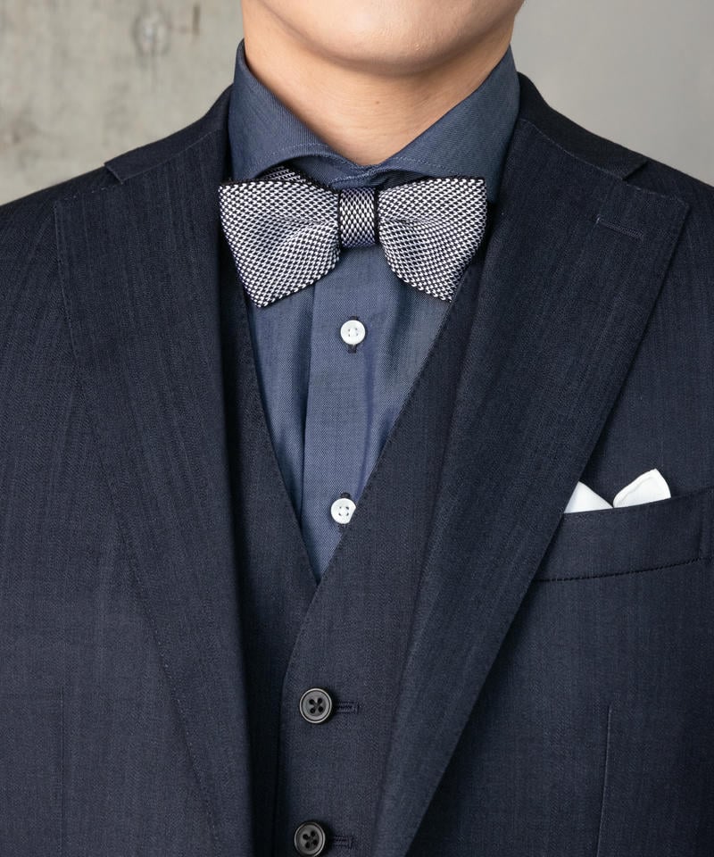 SUIT SELECT スーツセレクト 【セット】織柄蝶ネクタイ&シルクチーフ