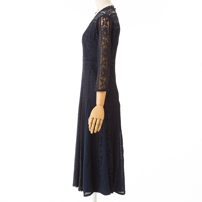 LAGUNAMOON ラグナムーン LADY MIX レースフレアードレス ネイビー系