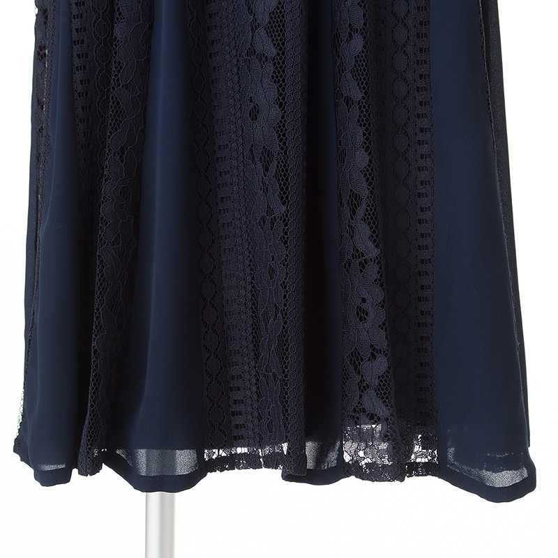 LAGUNAMOON ラグナムーン LADY MIX レースフレアードレス ネイビー系