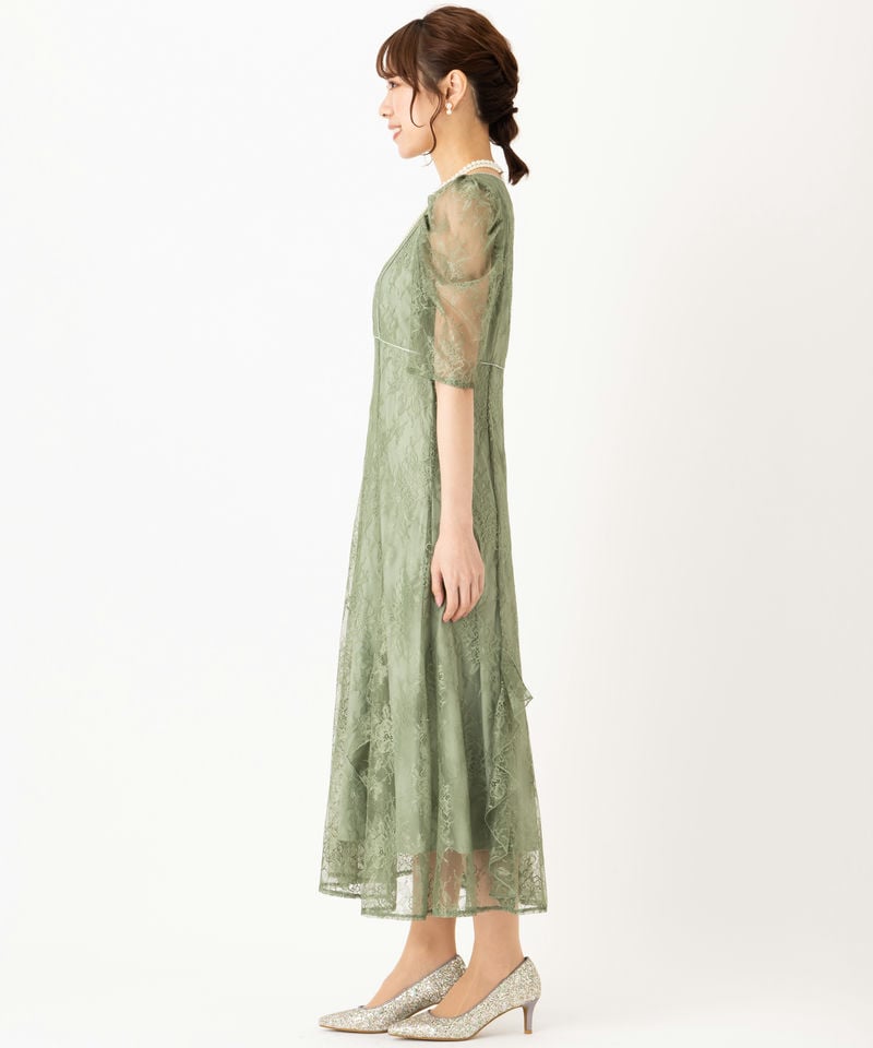 JILL by JILLSTUART バイカラーラッフルレースドレス JILL by JILL STUART（ジルバイジルスチュアート）の「◇バイカラー