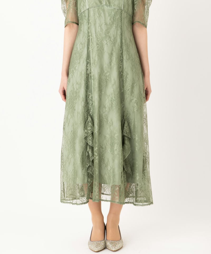JILL STUART ジルスチュアート バイカラーラッフルレースドレス その他