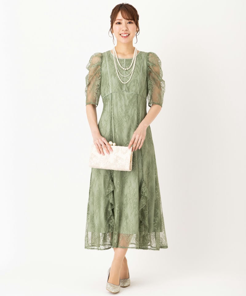 JILL by JILLSTUART バイカラーラッフルレースドレス JILL by JILL STUART（ジルバイジルスチュアート）の「◇バイカラー