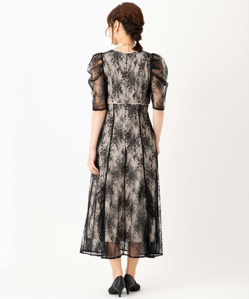 JILL STUART ジルスチュアート バイカラーラッフルレースドレス