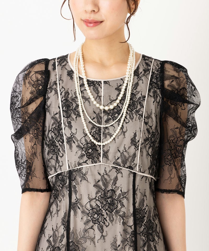 JILL STUART ジルスチュアート バイカラーラッフルレースドレス