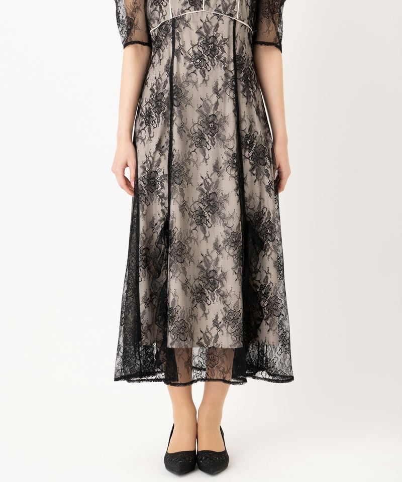 JILL STUART ジルスチュアート バイカラーラッフルレースドレス
