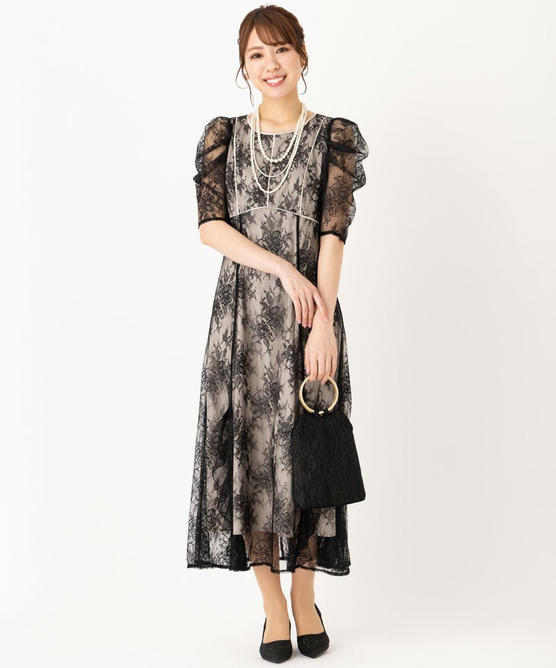 JILL STUART ジルスチュアート バイカラーラッフルレースドレス JILL STUART ジルスチュアート バイカラーラッフルレースドレス