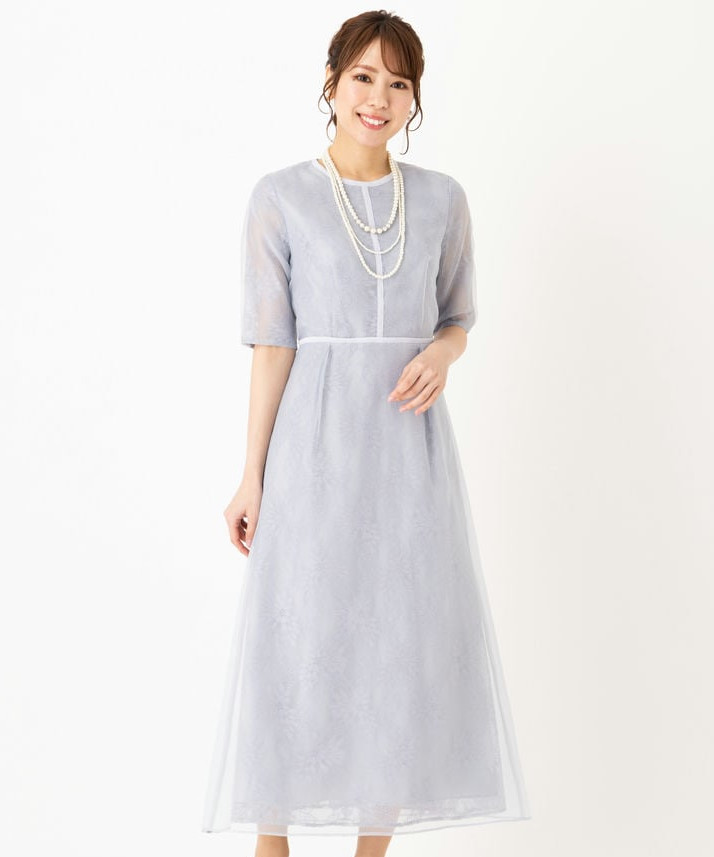 kaene カエン シアーレースパイピングドレス その他 x ブルー系 | 結婚