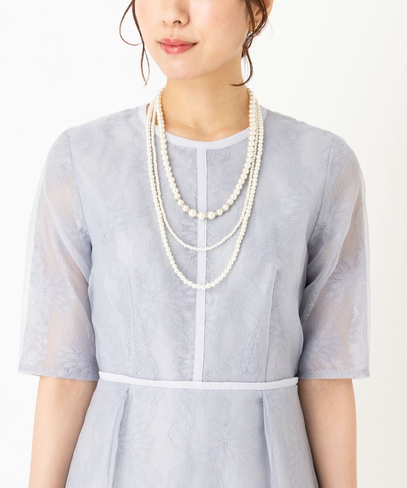 kaene カエン シアーレースパイピングドレス その他 x ブルー系 | 結婚