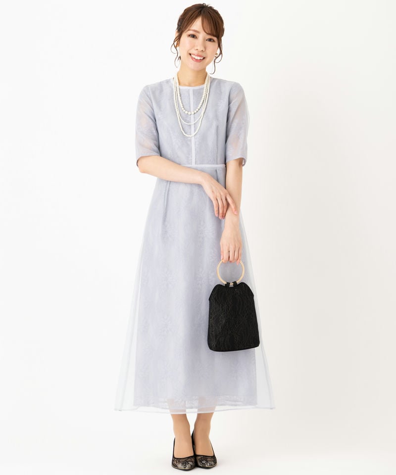 未使用✨kaene シアーレースパイピングドレス ブラック 38 kaene カエン シアーレースパイピングドレス その他 x ブルー系 | 結婚