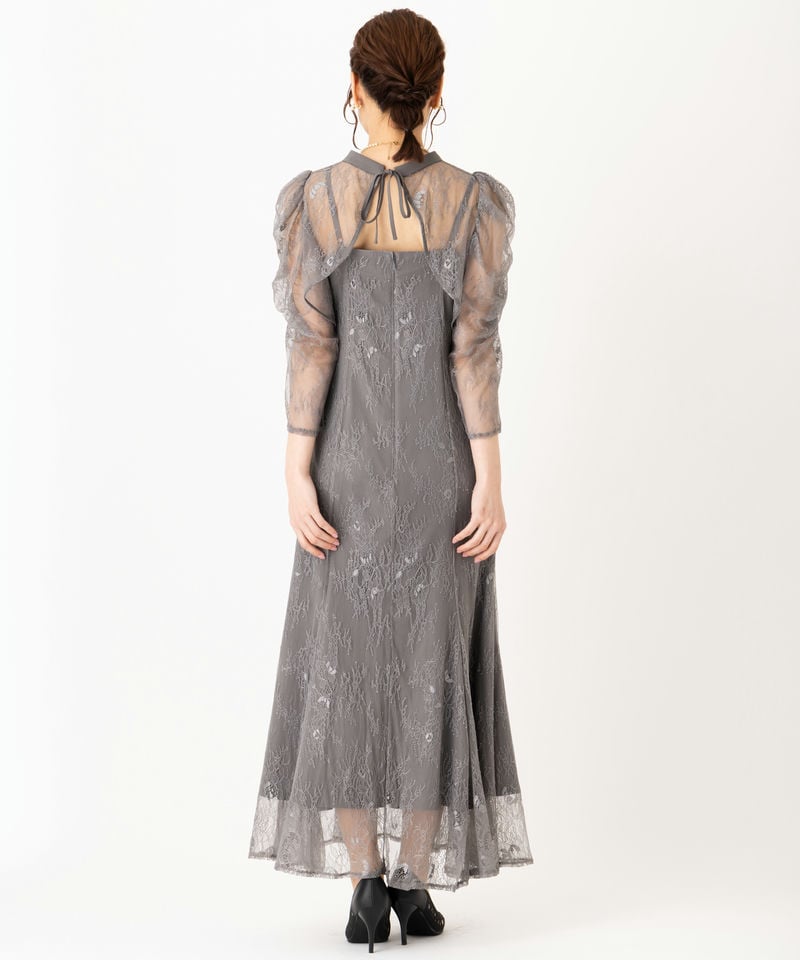 Dorry Doll ドリードール ボレロレイヤードレースドレス グレー系