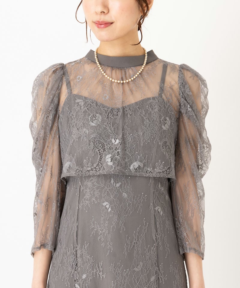 Dorry Doll ドリードール ボレロレイヤードレースドレス グレー系