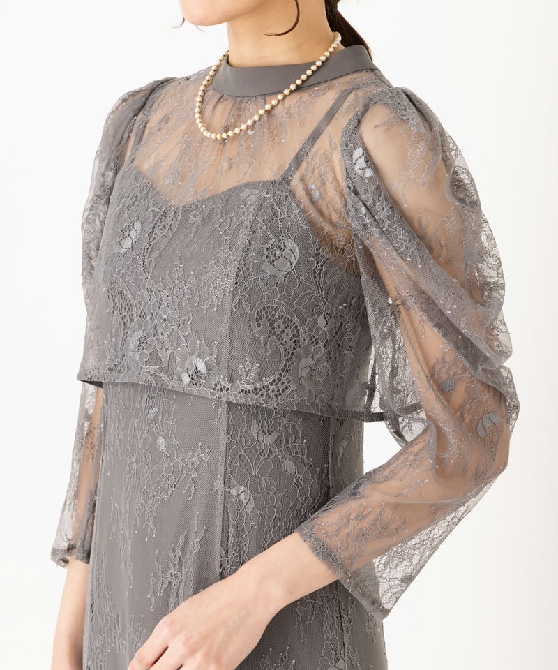 Dorry Doll ドリードール ボレロレイヤードレースドレス グレー系
