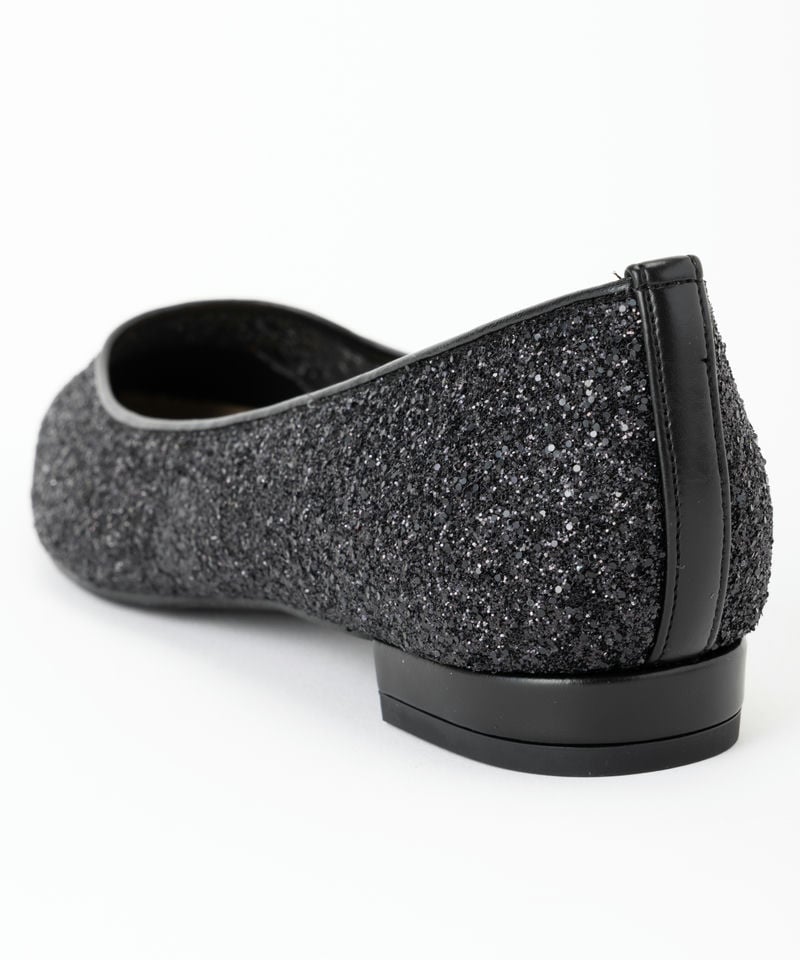 DIANA ダイアナ グリッターチュールフラットシューズ ブラック系