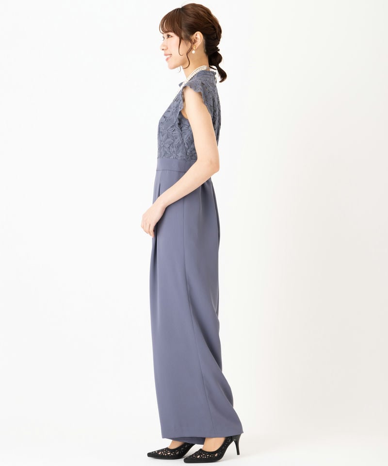 Aimer エメ ラッフルスリーブオールインワン その他 x ブルー系 | 結婚 