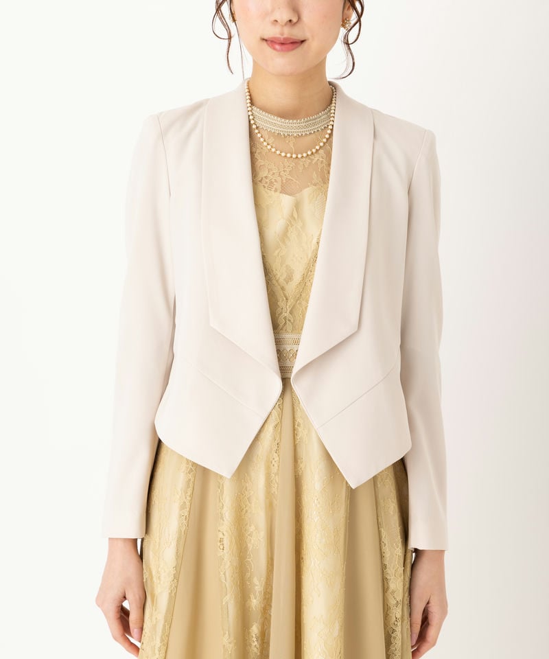 Aimer エメ 前下がりショールカラージャケット ベージュ系 | 結婚式