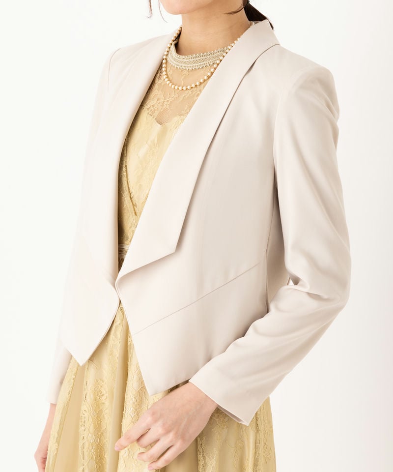 Aimer エメ 前下がりショールカラージャケット ベージュ系 | 結婚式