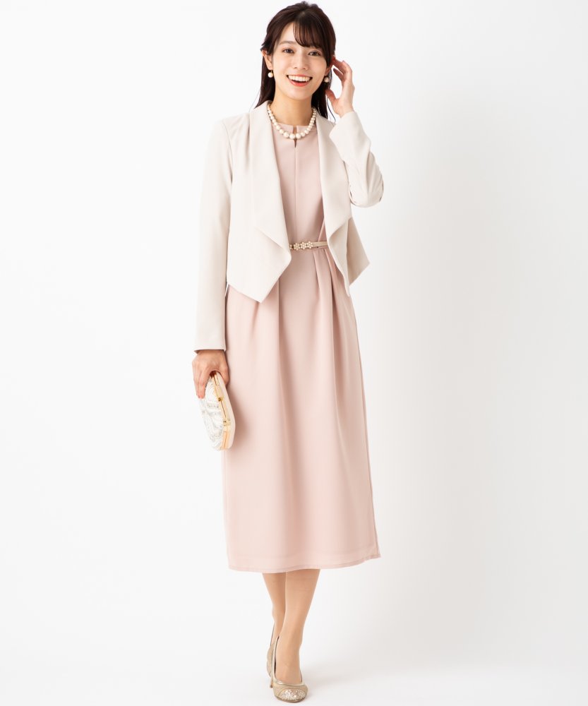 Aimer エメ 前下がりショールカラージャケット ベージュ系 | 結婚式