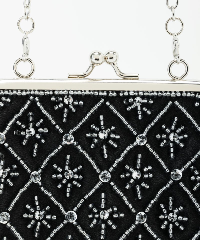 Select Shop ビーズ刺繍がま口サコッシュバッグ ブラック系 | 結婚式