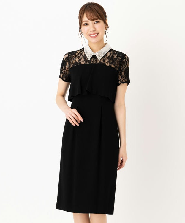 GRACE CONTINENTAL グレースコンチネンタル オーガン刺繍襟ドレス 