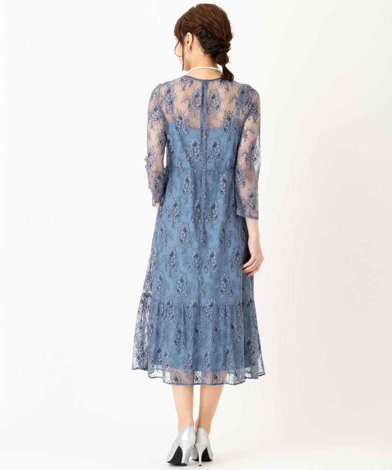 kaene レースドレス ブルー フリーサイズ kaene カエン オールレースロングスリーブドレス ブルー系 | 結婚式