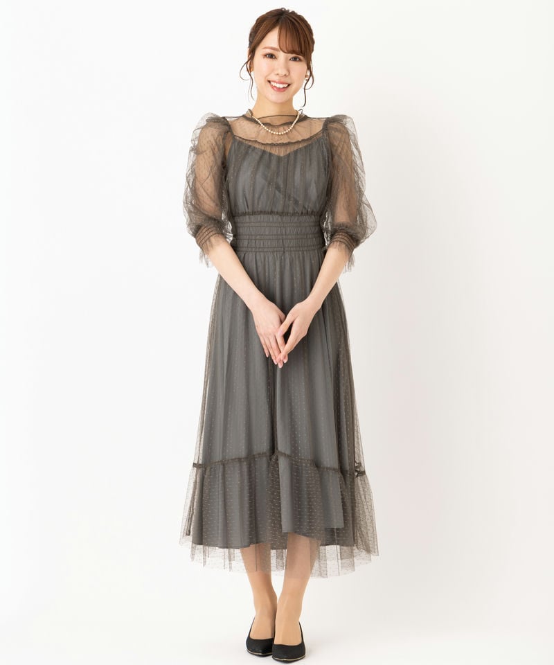 Dorry Doll ドリードール ドットチュールレイヤードドレス その他 x