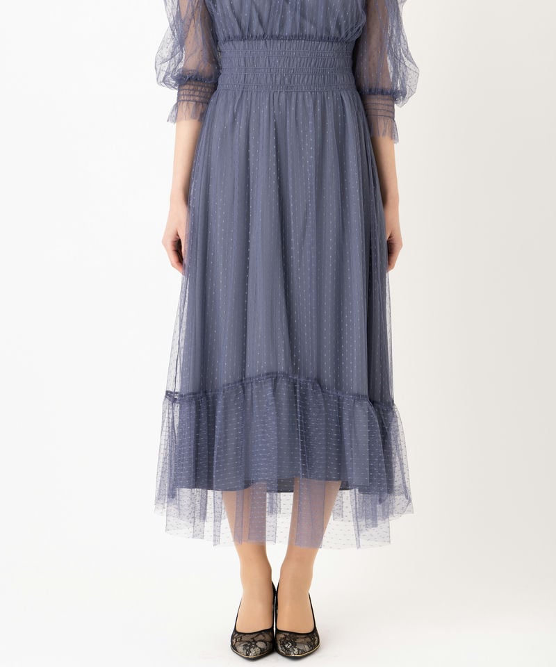 etoll. エトル ドットチュールレイヤードドレス その他 x ブルー系