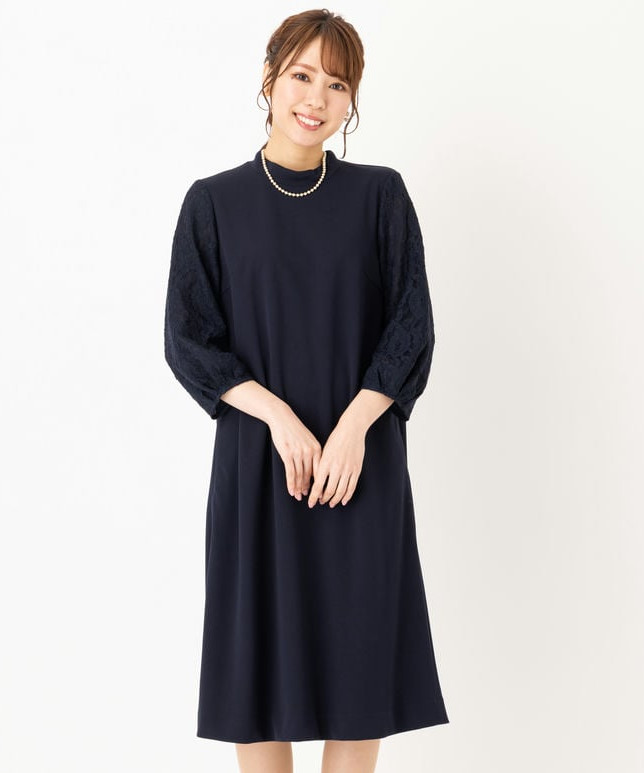 Select Shop 【授乳マタニティ】レーススリーブスタンドカラー
