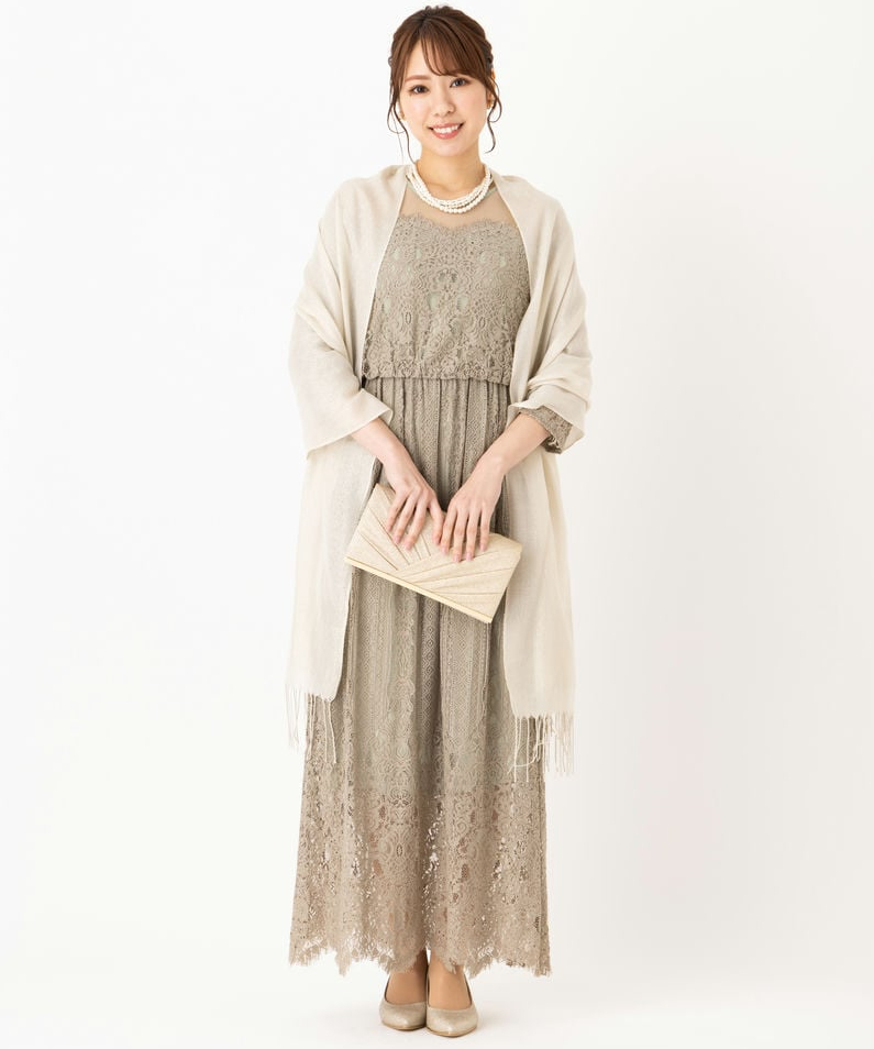 アダムエロペ　チュールパネルドレス ADAM ET ROPE'（アダムエロペ） ワンピース チュールパネルレース