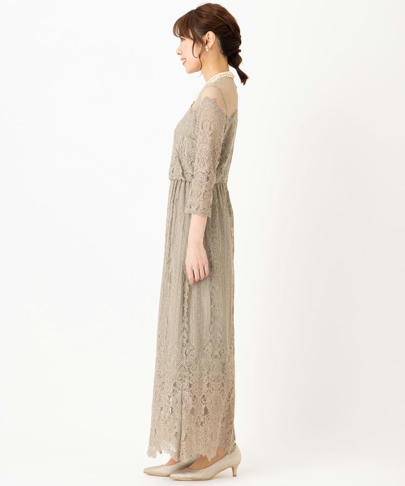 ADAM ET ROPE' 【ドレス3点SET】アダムエロぺ チュールパネルレース