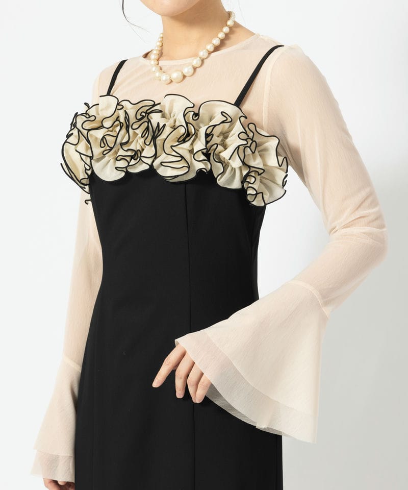 LAGUNAMOON ラグナムーン LADYコサージュキャミドレス ブラック系