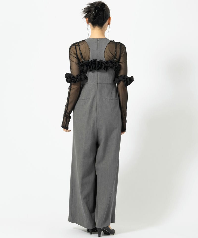 【ANDRESD】 3点セット ラッフルビスチェ パンツドレス 結婚式 ANDRESD アンドレスド ラッフルドビスチェパンツドレス ブラック系 x