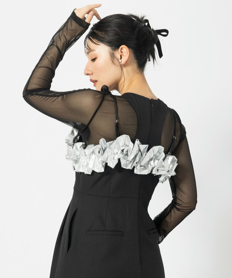 ANDRESD アンドレスド ドレープベロアドレス ブラック系 | 結婚式