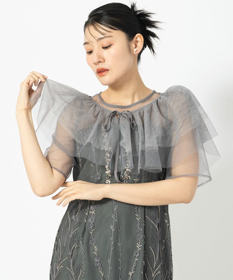 Dorry Doll ドリードール ドローイングフラワードレス グレー系 | 結婚