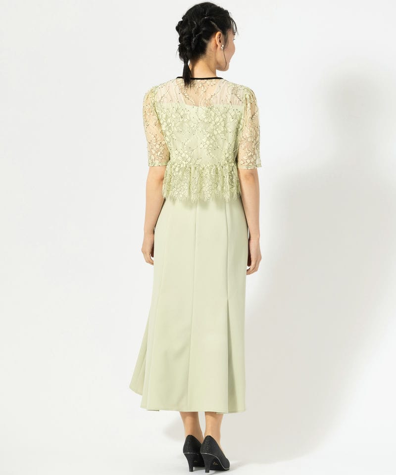 CELFORD セルフォード レースブラウスセットマーメイドドレス グリーン
