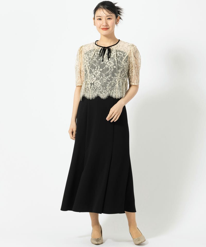 【値下げ交渉可・結婚式参列】CELFORDレースブラウスセットマーメイドドレス CELFORD セルフォード レースブラウスセットマーメイドドレス ブラック