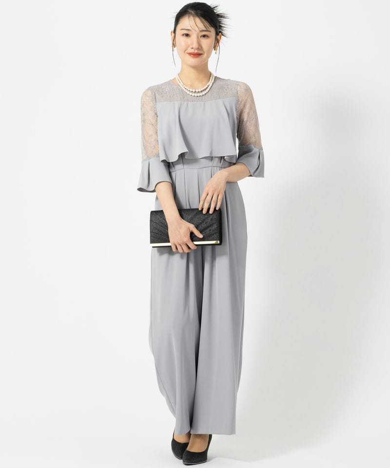 LAGUNAMOON ラグナムーン LADYフリルチュールコンビネゾン グレー系