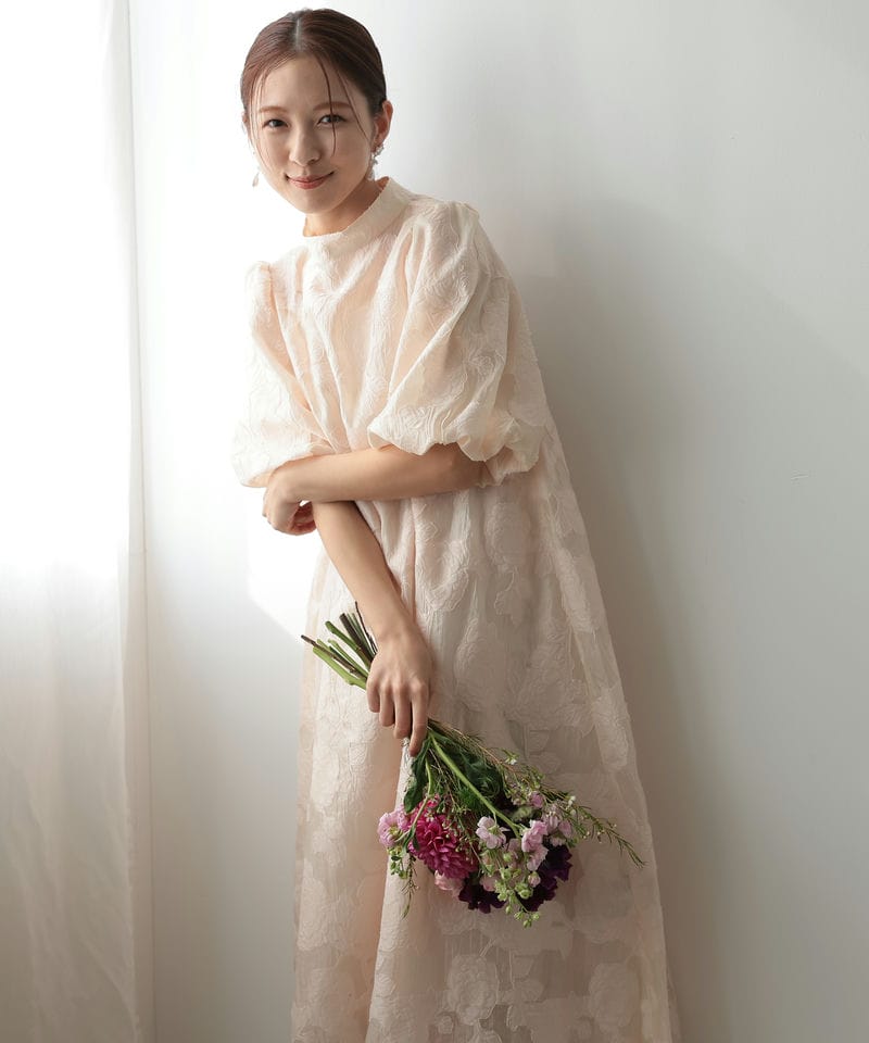 Select Shop ボリュームスリーブフレアドレス ベージュ系 | 結婚式 Select Shop ボリュームスリーブフレアドレス ベージュ系 | 結婚式