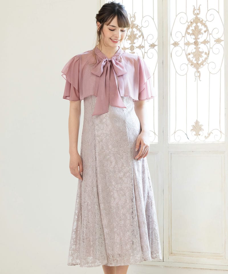 Aimer エメ 2WAYリボンブラウス付マーメイドラインドレス ブルー系