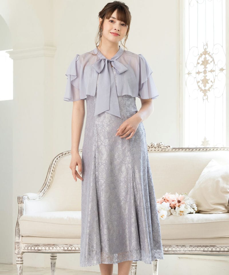 Aimer エメ 2WAYリボンブラウス付マーメイドラインドレス イエロー系