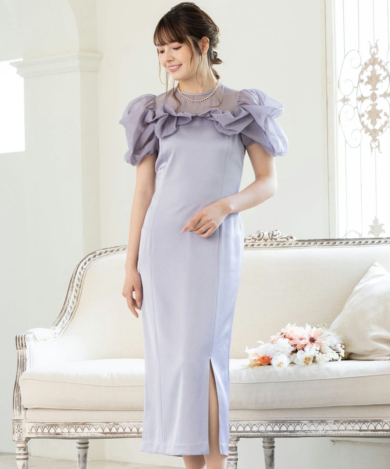 FRAY I.D フレイアイディー フリルスリーブコンビドレス その他 x