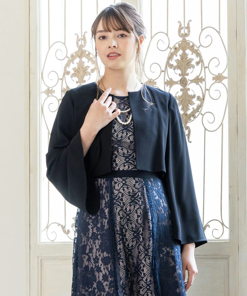 Aimer エメ 袖ファスナーフレアスリーブジャケット ブラック系 | 結婚